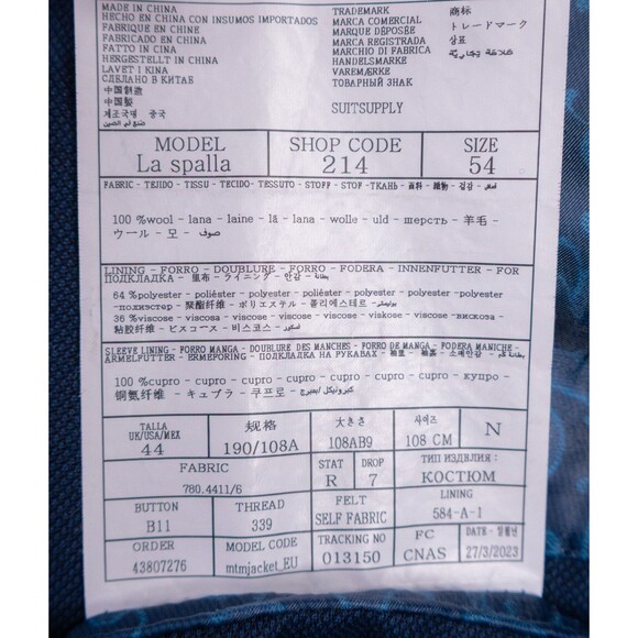 SuitSupply La Spalla Sz 44R Navy Blue Unconstructed Blazer Sport coat Jacket EUC - Picture 12 of 14